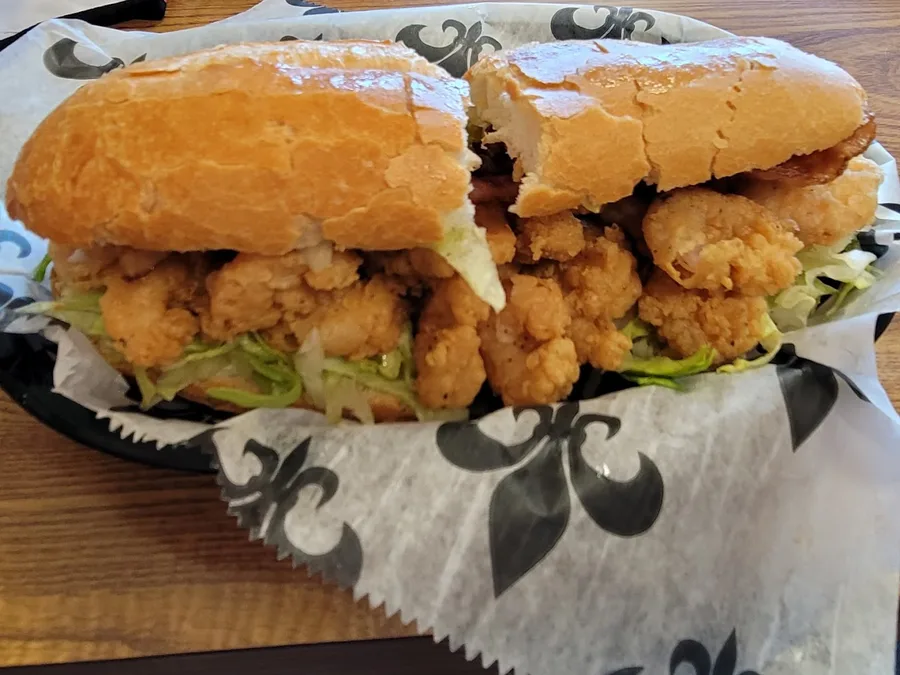 Fried shrimp po-boy from Chateau Orleans Po-Boys